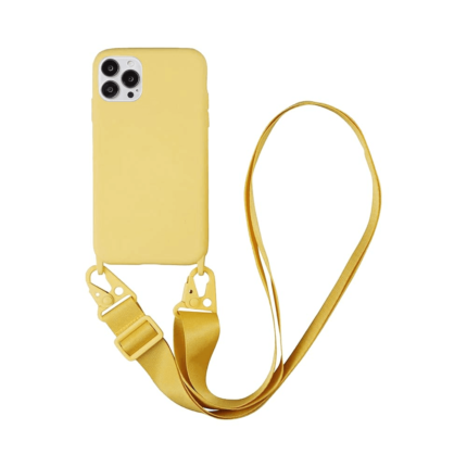 Coque Silicone avec Bandoulière Apple iPhone 15 Pro Max (#14) Jaune