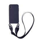 Coque Silicone avec Bandoulière Apple iPhone X/iPhone XS (#5) Bleu Marine