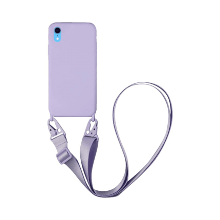 Coque Silicone avec Bandoulière Apple iPhone XR (#15) Violet Clair