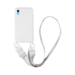 Coque Silicone avec Bandoulière Apple iPhone XR (#16) Blanc
