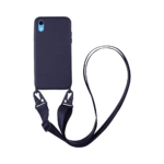 Coque Silicone avec Bandoulière Apple iPhone XR (#5) Bleu Marine
