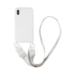 Coque Silicone avec Bandoulière Apple iPhone XS Max (#16) Blanc