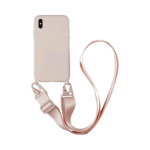 Coque Silicone avec Bandoulière Apple iPhone XS Max (#4) Rose Gold