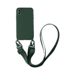 Coque Silicone avec Bandoulière Apple iPhone XS Max (#9) Vert Foncé