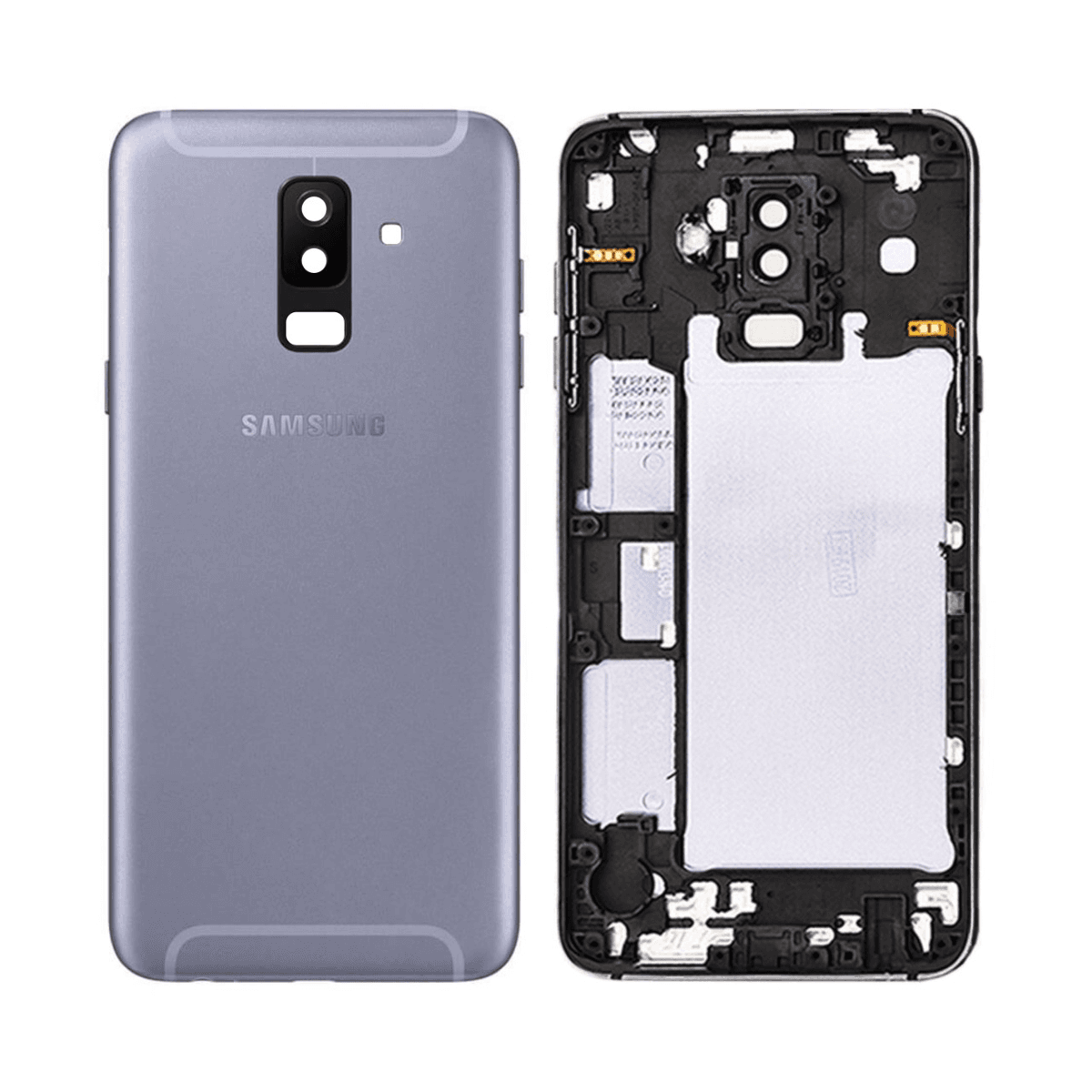 img_9270-3 Cache Arrière Premium Samsung Galaxy A6 Plus A605 Argent – Image 1